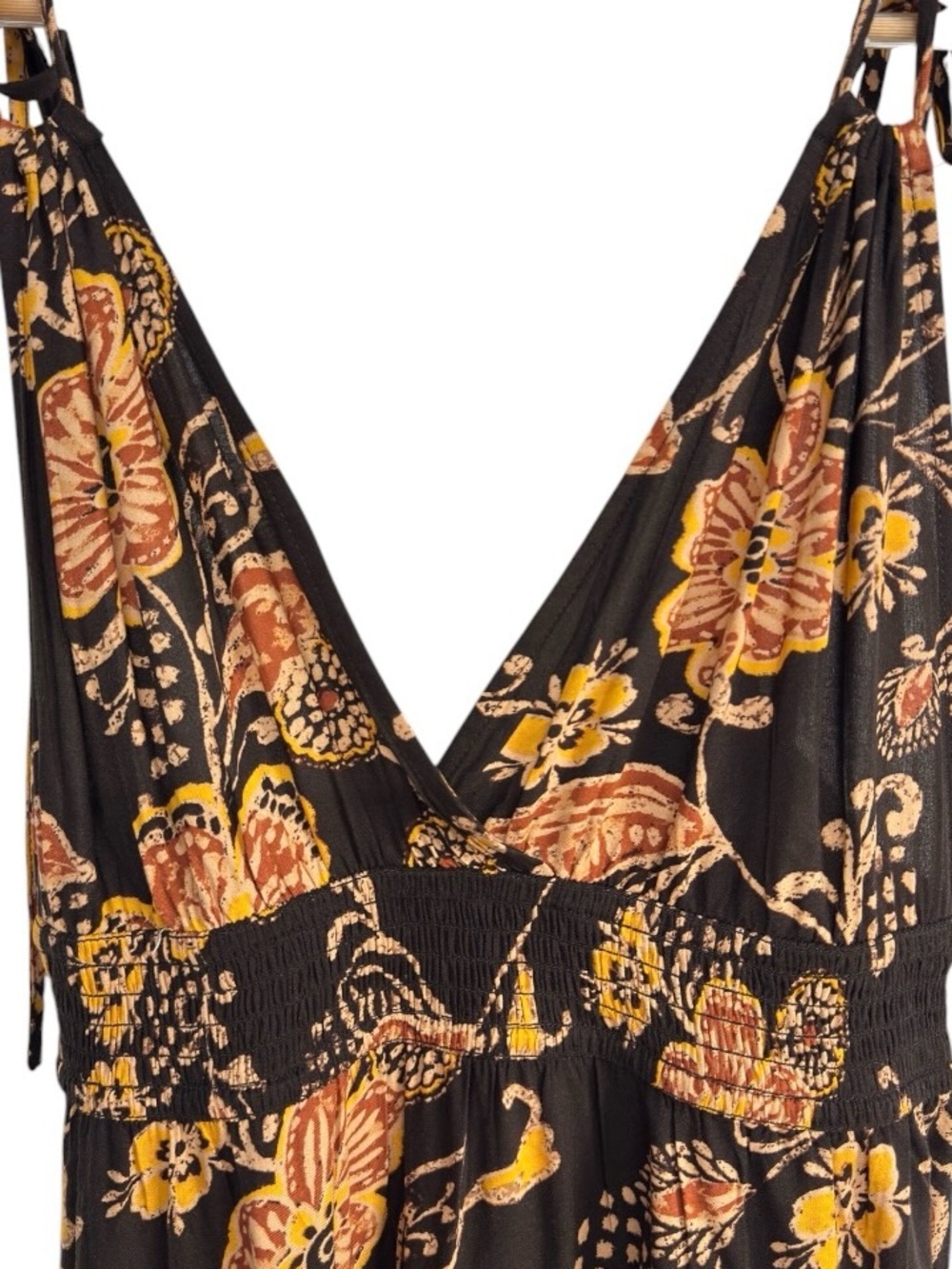 New Patrons of Peace Thalia Maxi Dress Small Brown Floral Boho Strap Sleeveless - Picture 5 of 12
